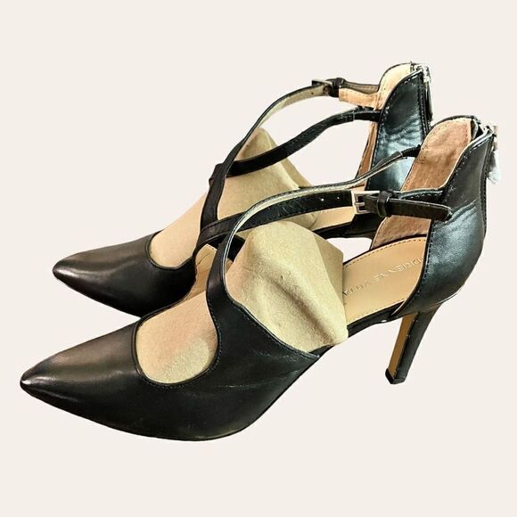Adrienne Vittadini Black Criss-Cross Leather Pumps / SZ: 8.5 NWOT - Picture 5 of 7